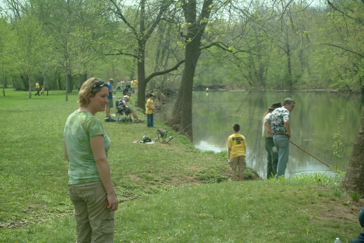 Cubs & Visitors enjoying fishing along the Branch Creek